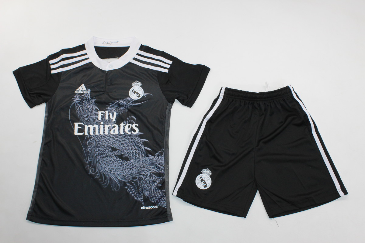 Kids-Real Madrid 14/15 Third Black Soccer Jersey